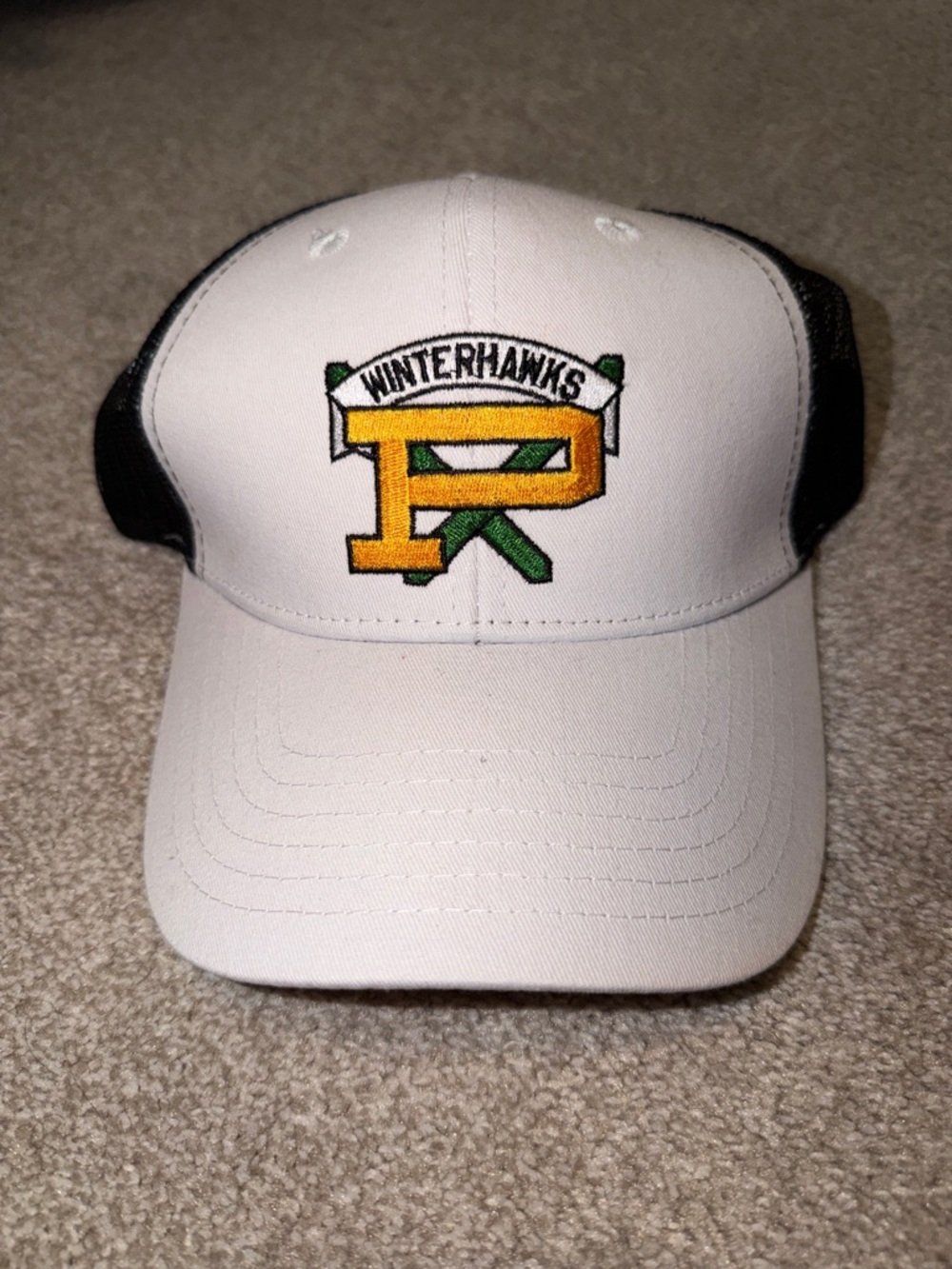 Winterhawks White and Black Trucker Hat